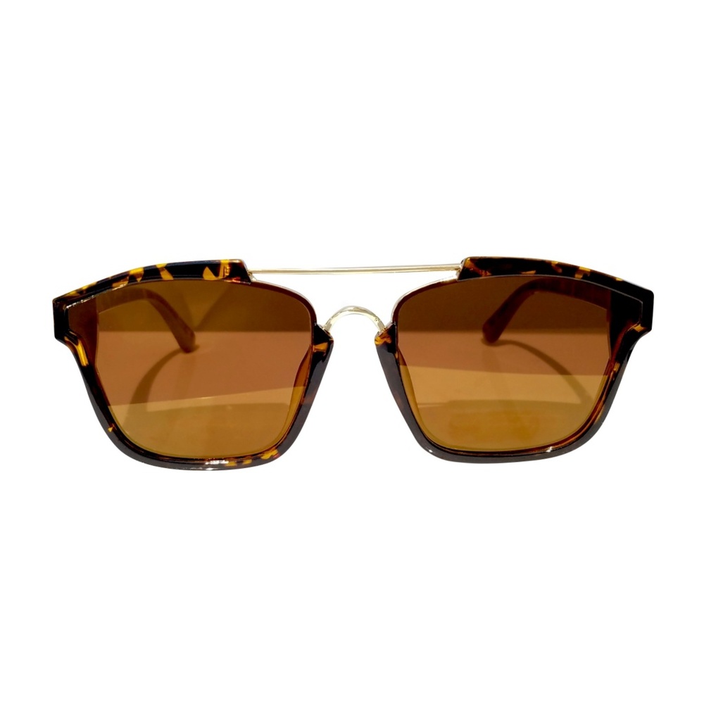 Brown Unisex Mirror Lens Sunglasses